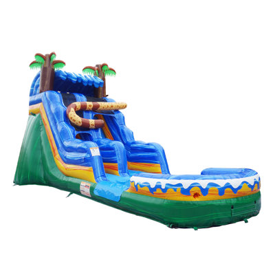 JumpOrange Jaguar 15 ft Commercial Grade Inflatable Water Slide (with Pool and Blower)