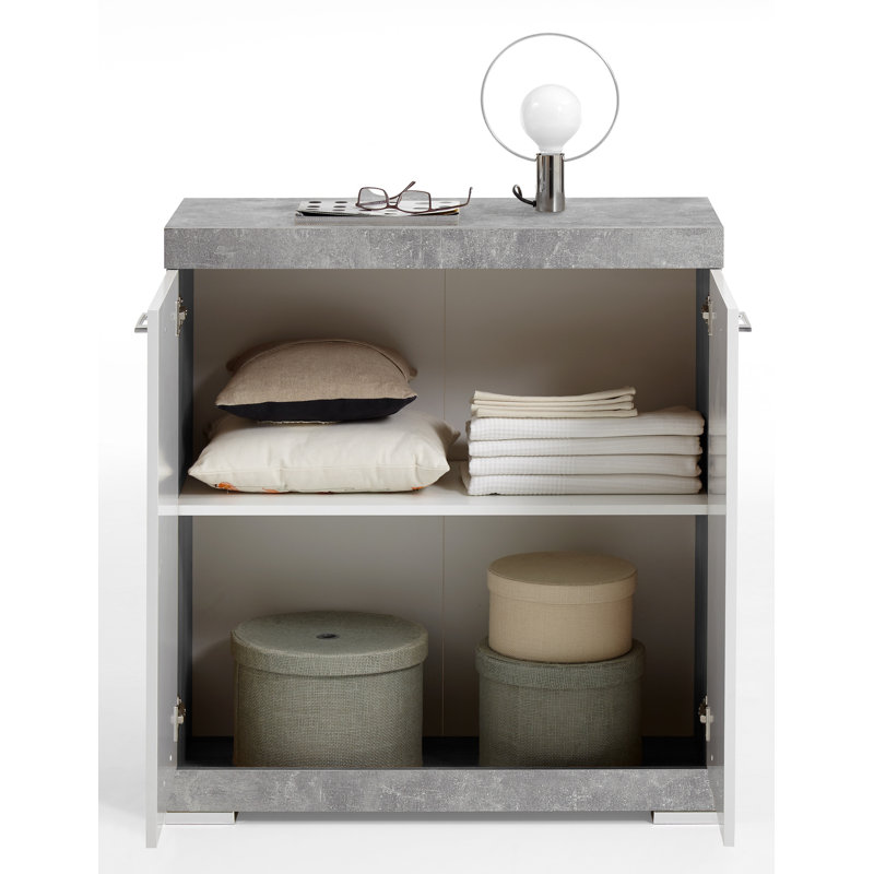 Charlton 80 Cm Wide Sideboard, Grey/White