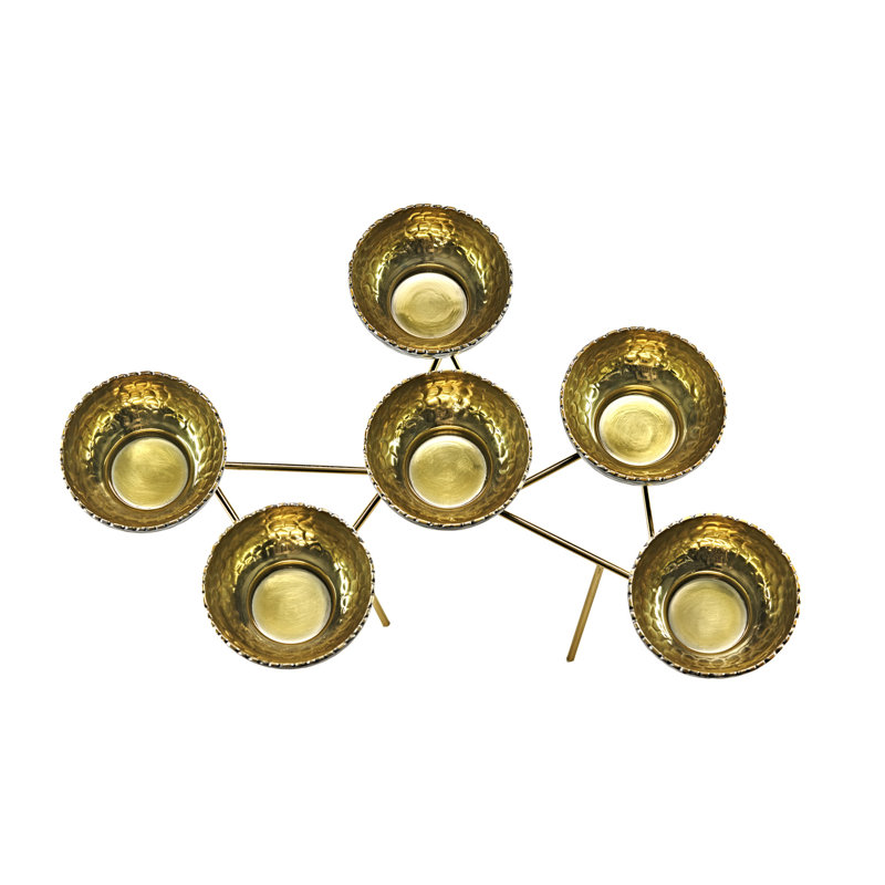Munro White & Gold Serving Stand , Black/Gold
