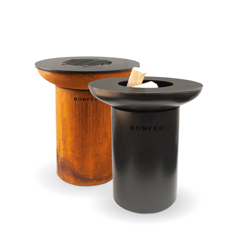 Cylinder Steel Outdoor Fireplace, Orange