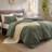 Bedsure Cotton Comforter with Throw Waffle Blanket and Decorative Pillow,Bedding Comforter Sets