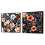 Rétro motif floral nostalgie pêche - ensemble de 2 collages floraux carrés-101849806-101849812