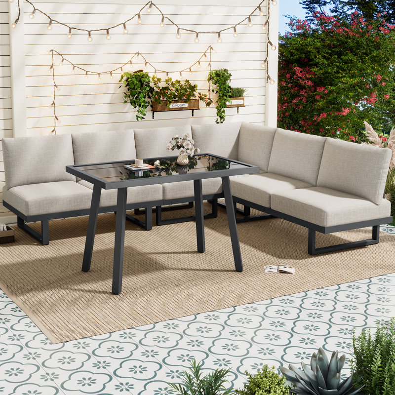 2-in-1 Convertible Garden Lounge Set With Table