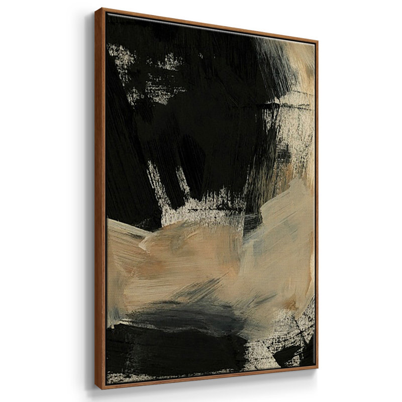 Baked Paintstrokes IV, reproduction encadrée sur toile 3 pièces, H 36 po x l 72 po x P 2 po, Noyer