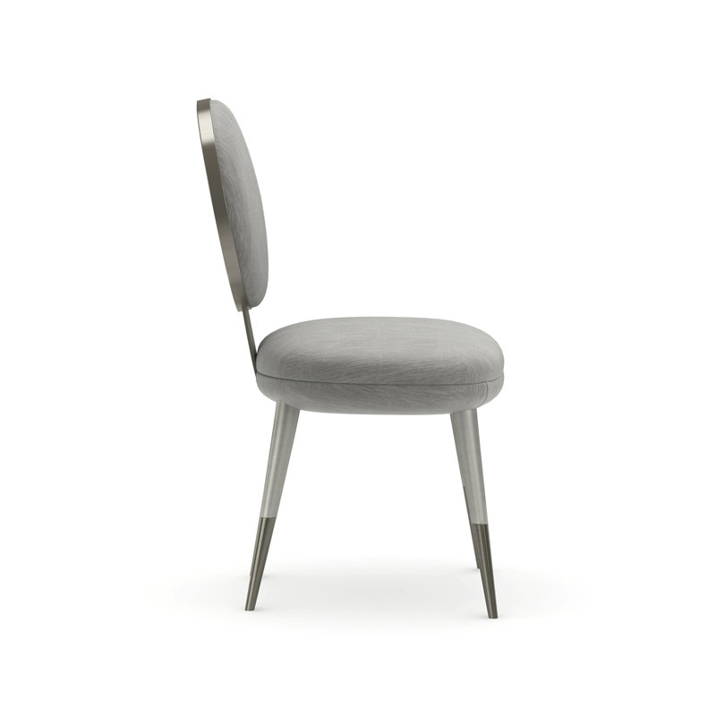 Caracole Upholstered Dining Chair, Gray, Polyester Gray