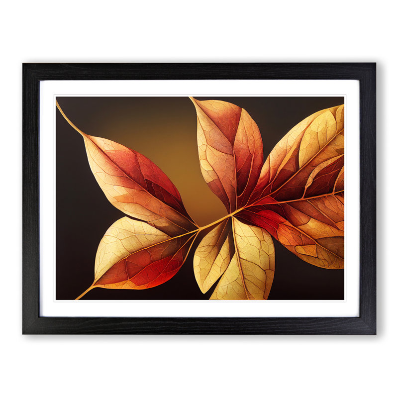 Showstopping Autumn Leaf - Framed Print, Black, 34cm H x 46cm W x 2cm D
