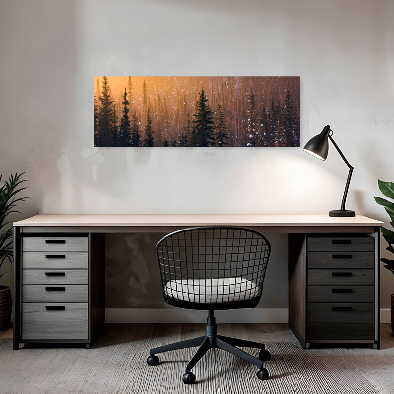 Flocons de neige abstraits, forêt contemporaine, art mural, H 36 po x l 12 po
