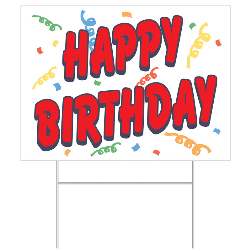 Enseigne en plastique «Happy Birthday Yard»