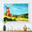 Paysage avec un moulin à vent et un toit de tuiles - Peinture sur toile-67236722-67236725
