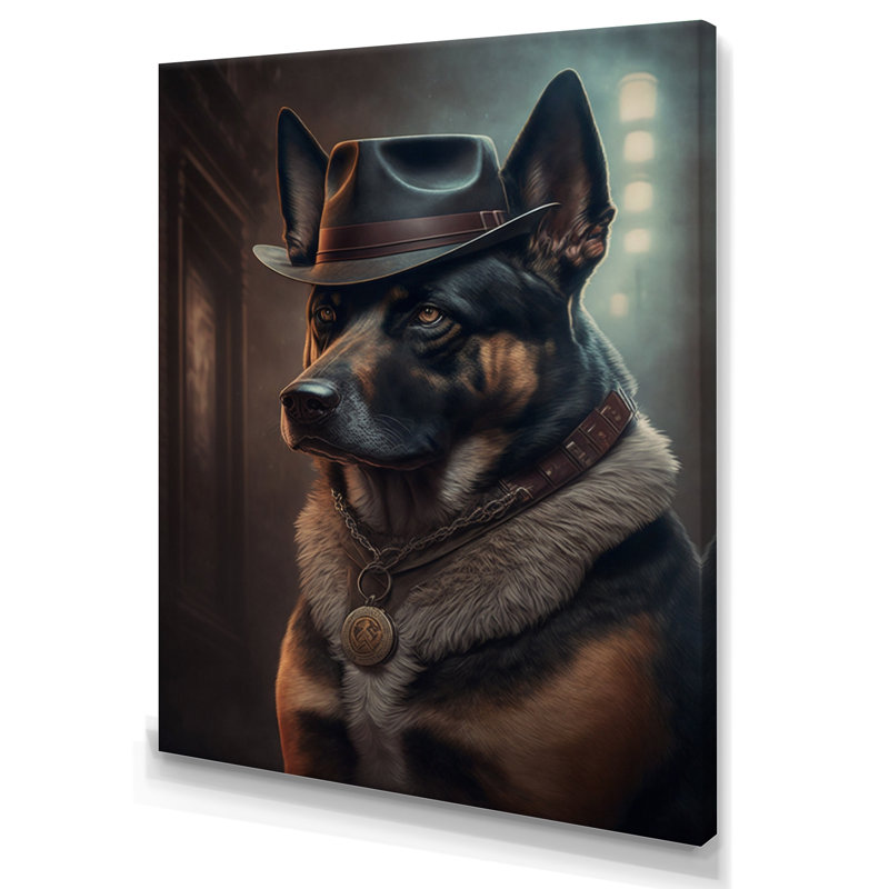Mafia Dog V - Impression sur toile, H 32 po x l 24 po x P 1 po, Toile tendue