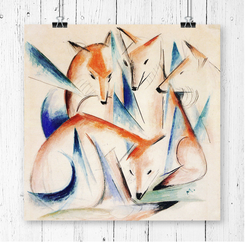 Franz Marc Foxes - Frameless Print, 30.48 x 30.48cm
