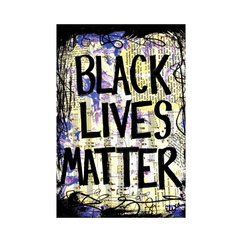 «Black Lives Matter» par Elexa Bancroft, reproduction d'art graphique sur toile tendue, H 12 po x l 8 po x P 0,75 po