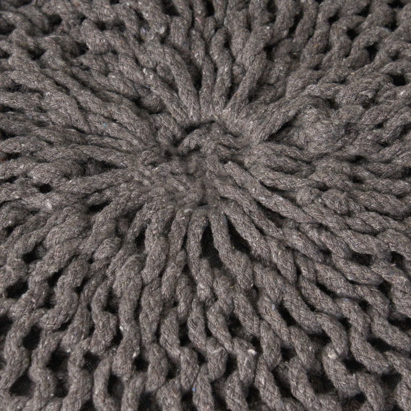 Repose-pieds tricoté gris foncé en tricot tissé à la main 20 x 14 po