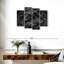 Ensemble de 4 pièces de pierre noire sur toile-1332011954