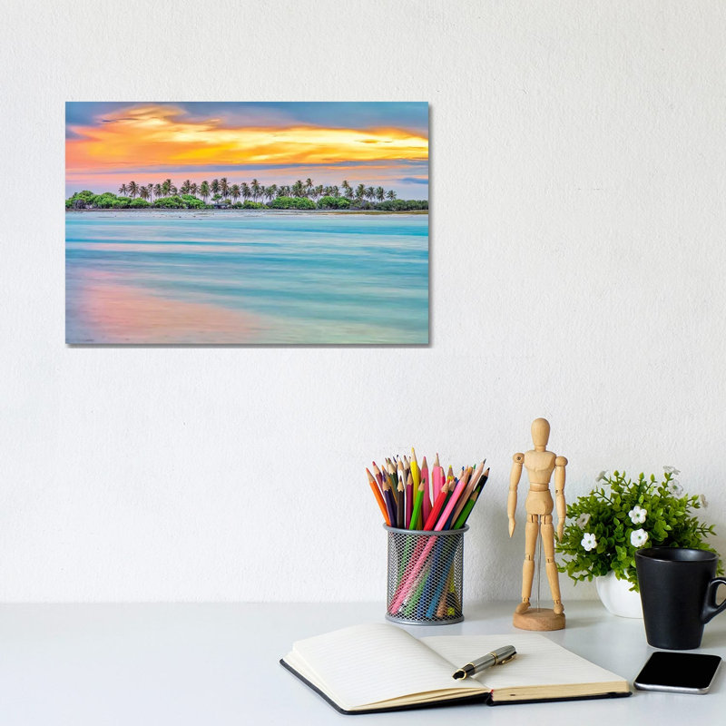 Paradise Palm Island by Mark Paulda - Print on Canvas, 20.32cm H x 30.48cm W x 1.91cm D, Wrapped Canvas