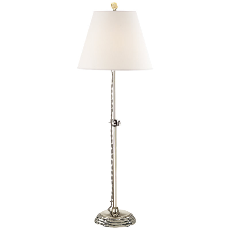 Suzanne Kasler Wyatt Accent Lamp, Polished Nickel, Fabric
