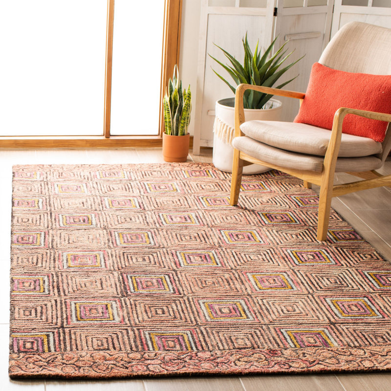 Deyoung Hand Tufted Wool Geometric Rug, Rectangle 4' x 6'