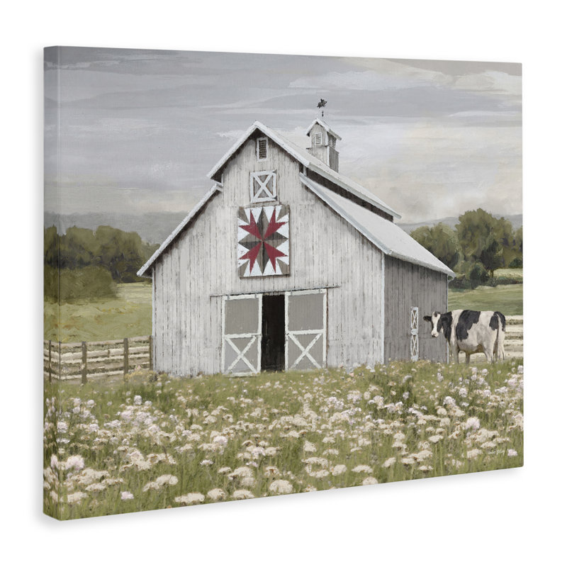  Art mural sur toile Rustic Barn Meadow, H 16 po x l 20 po