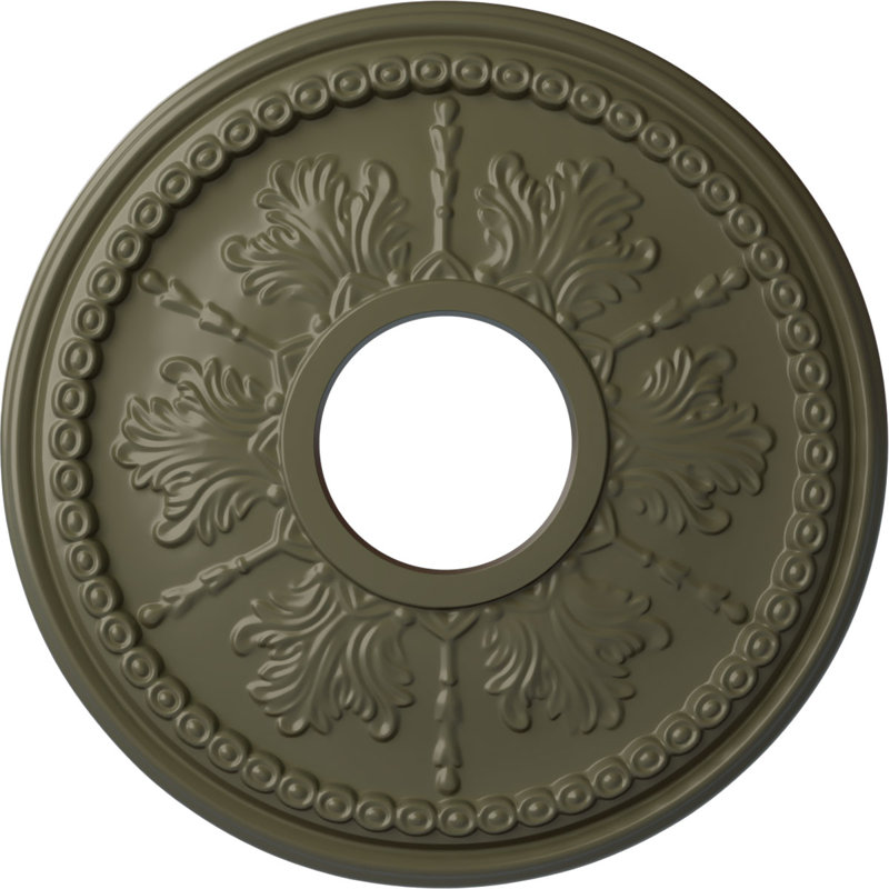 Médaillon de plafond H 13,875 po x l 13,875 po x P 1,25 po Tirana, Tortue peinte