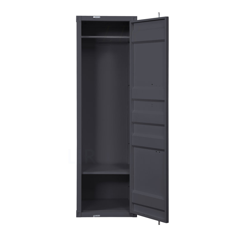 Garde-robe à 1 porte en bronze industriel avec serrure à contenant, Gunmetal