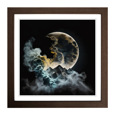 Moon Smoke - Single Picture Frame Print on Wood