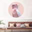 Pink Exotic Feather Coral Fashion and Glam Round Acrylic Art by Oliver Gal-593430103