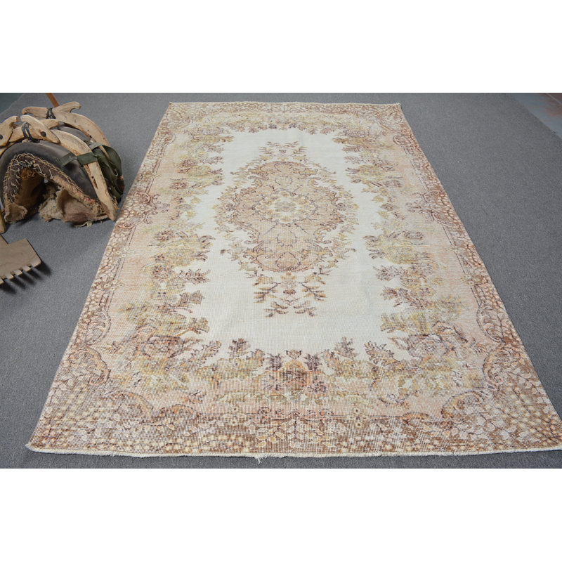 Geometric Rug, Neutral Rugs, Turkish Rugs, Brown Luxury Rug, Vintage Rugs, 5.6x8.7 ft Large Rugs