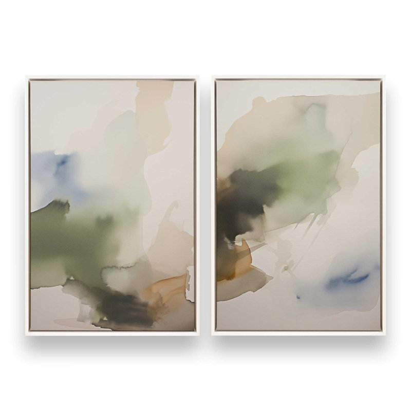 Tranquil Earth Reverie, ensemble de 2 reproductions sur toile encadrées, H 30,75 po x l 41,5 po x P 1,75 po