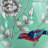 Teal Hydrangea and Bird Ceramic Garden Stool