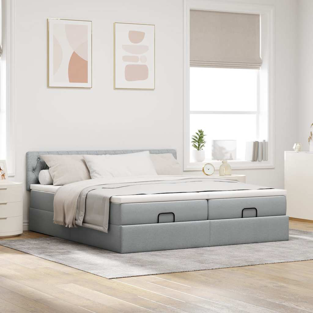 Vidaxl Ottoman-Bett Mit Matratzen Rosa 180X200 Cm Samt