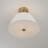 15"W x 13.25"H 3-Light Dual Mount Pendant in Matte Brass with White Fabric Shade and Glass Diffuser