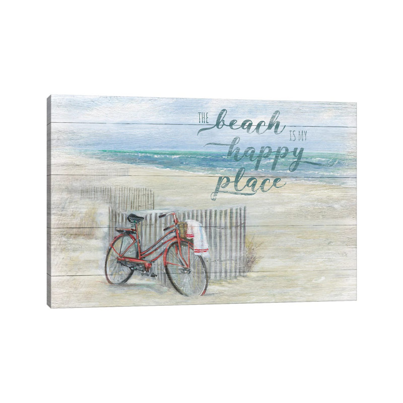 Beach Happy Place by Ruane Manning - Gallery-Wrapped Canvas Giclée on Canvas, Canvas, 20.32 cm H x 30.48 cm W