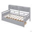 Lit de jour simple, support en lattes de bois, avec tablettes de chevet et deux tiroirs (lit de jour)-762442540