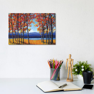 «Autumn Shadows on the Hudson River» par Patty Baker - peinture sur toile tendue