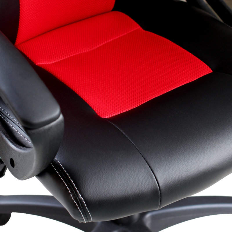 Fauteuil de jeu en similicuir Damiansville, Rouge