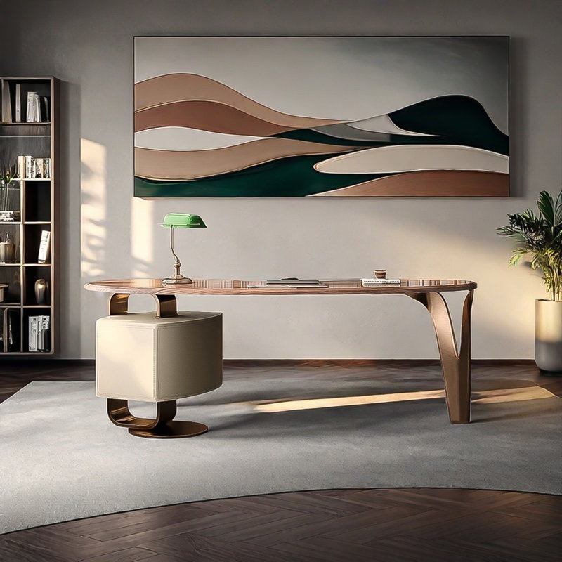 - Modern Minimalist Desk, 29.53" H x 70.87" W x 30.31" D