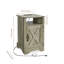 Table de chevet 25,8 po avec rangement caché et prise de courant, table de bout gris rustique avec station de charge USB