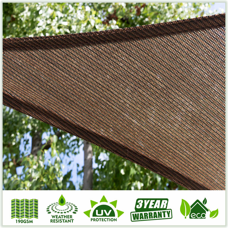 Colourtree Triangle Sun Shade Sail Canopy Fabric Cloth Screen, Water Permeable & UV Block UPF50, Brown