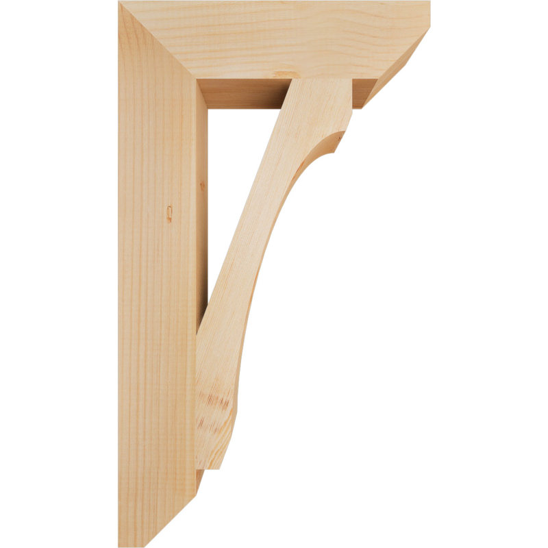 Support en bois / corbeau, Douglas (lisse), H 28 po x l 3,5 po x P 16 po