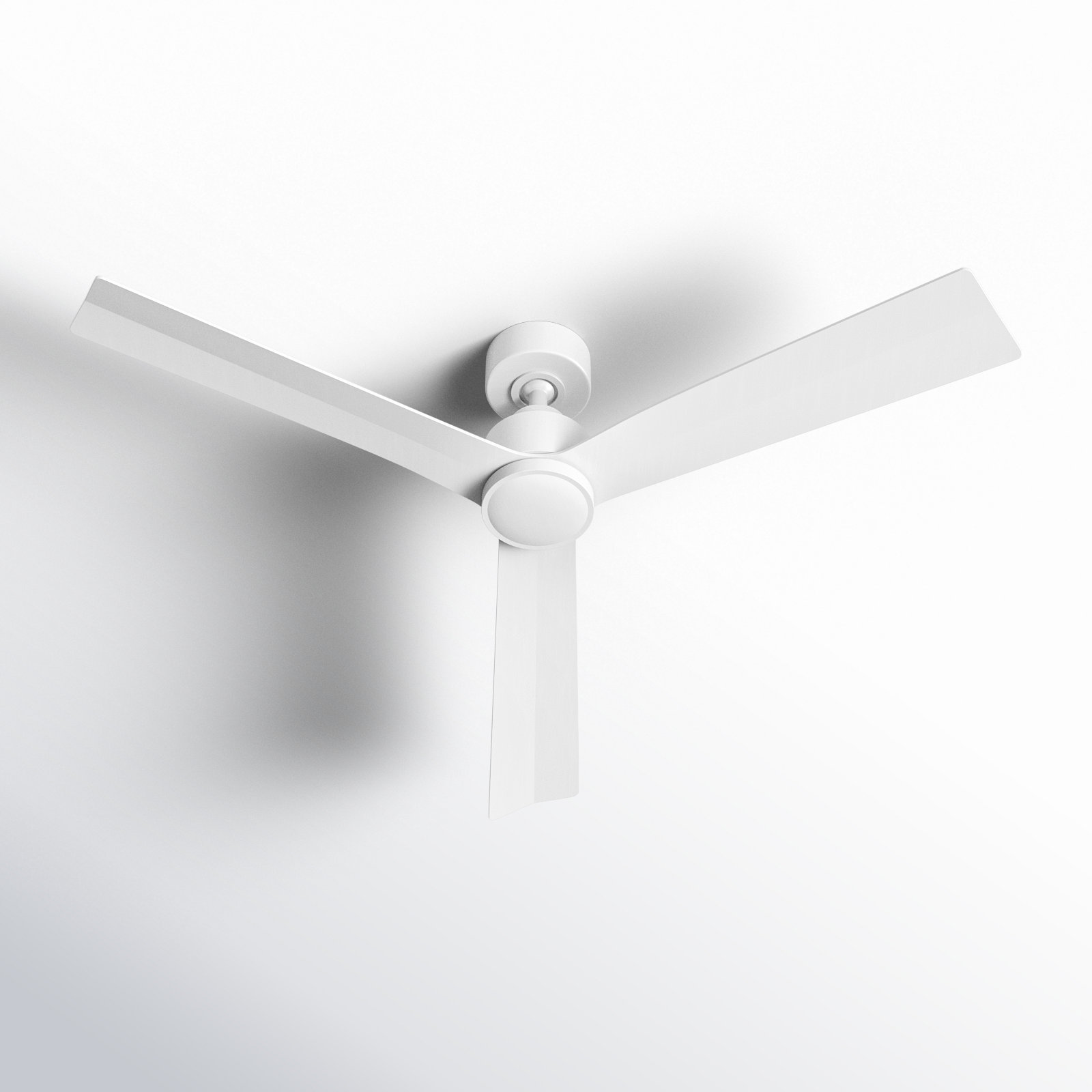 52" 3 Blade Smart Ceiling Fan with Remote Control Included, Without Light Kit, Matte White