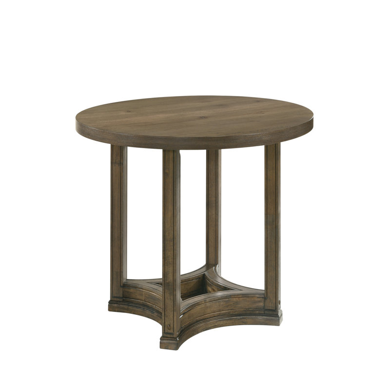 Weathered Oak Finish Round Dining Table