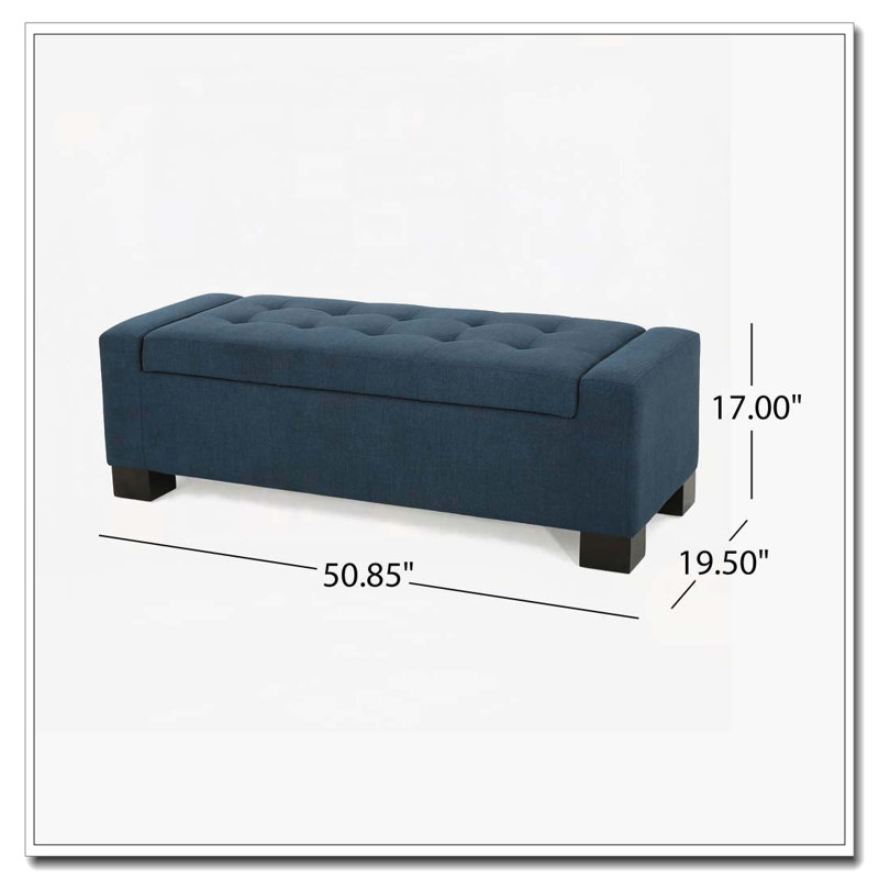 Flip Top Storage Bench, Navy Blue