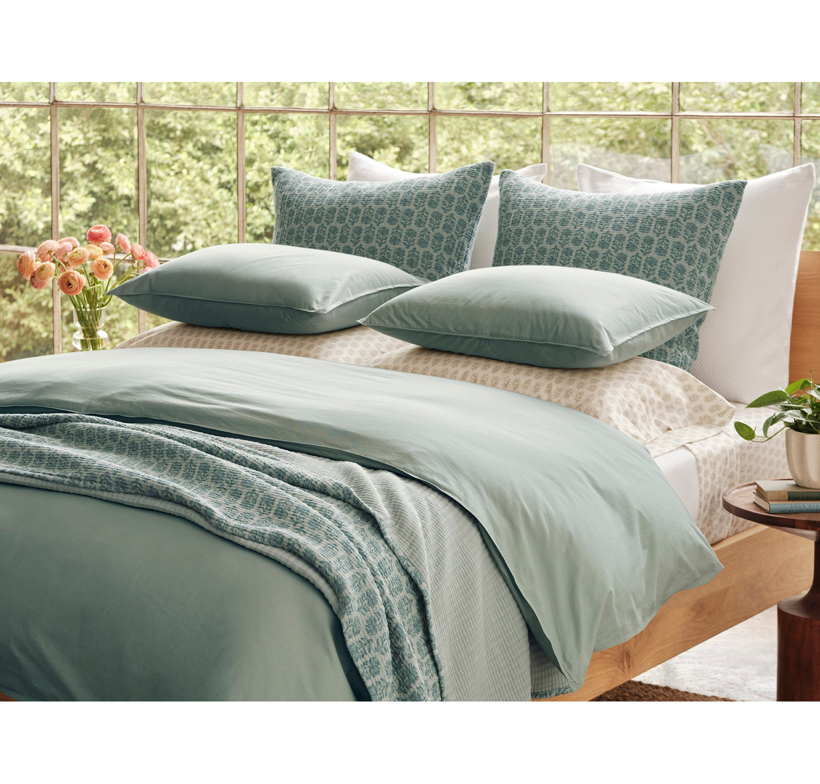 Organic Cotton Duvet Cover Set, King/Cal King Duvet Cover, Sage
