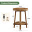 Table de bout ronde en bois massif 19,7 pouces avec rangement ouvert (ensemble de 2)-1695005112