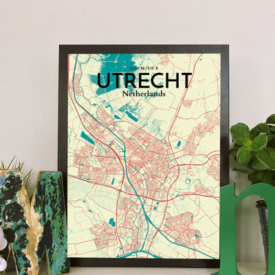 Utrecht City Map - No Frame Print
