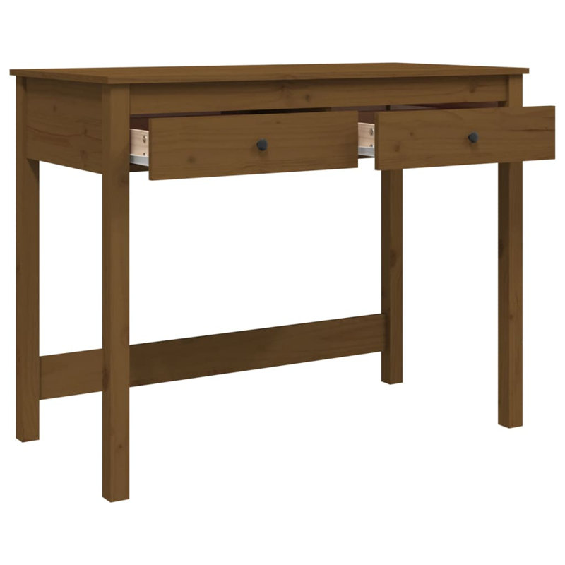 Levica Solid Wood Solid Wood Writing Desk, Brown