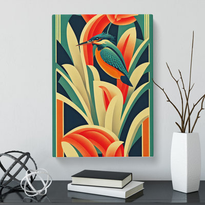 Casner Kingfisher Deco Vol.4 - Wrapped Canvas