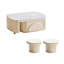 Table basse à piédestal extensible avec rangement