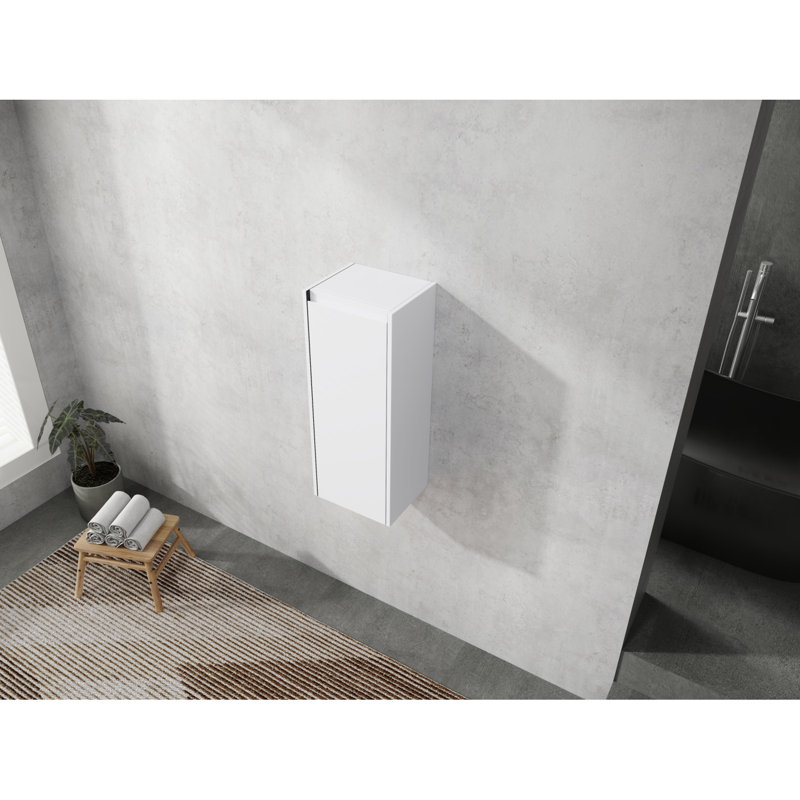 12" Bathroom Side Cabinet,Soft Close Doors,Float Mounting Design,(KD-Packing)