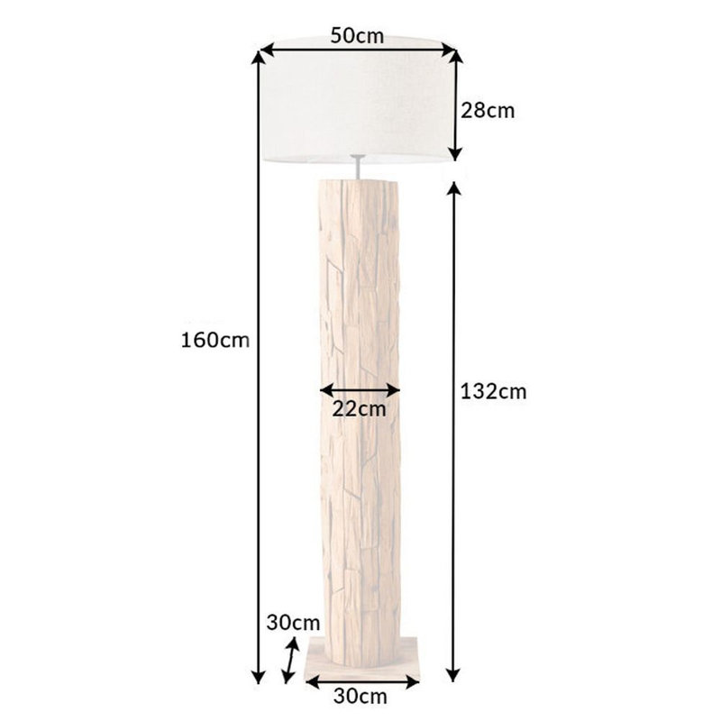 Ahwahnee 160cm Traditional Floor Lamp, Beige